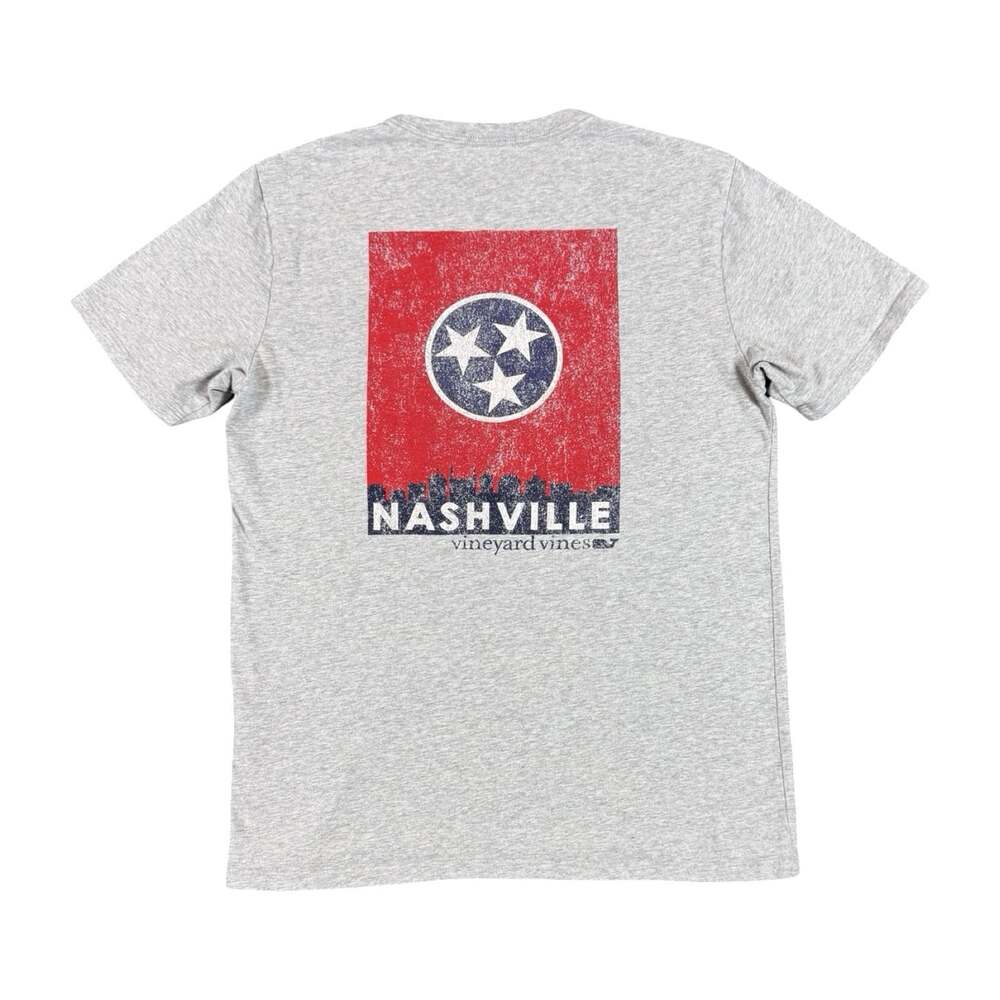 Vineyard Vines Nashville Pocket Short Sleeve Tshirt Size Small Gray